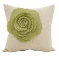 Saro Lifestyle SARO 2097.LM18S Rose Flower Statement Poly Filled Throw Pillow - Lime 2097.LM18S